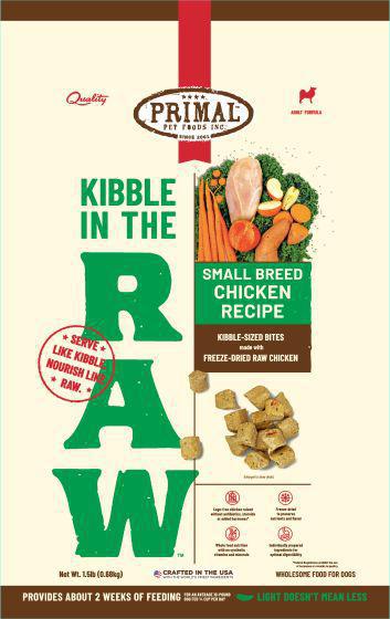Primal Kibble In The Raw - Small Breed Chicken Recipe Dog