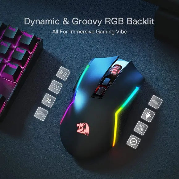 Redragon TRIDENT M693 Wireless Bluetooth RGB Gaming Mouse - PakByte Computers