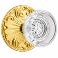 Romanesque Rosette Door Knob Set with Round Crystal Door Knobs (Several Finishes Available)