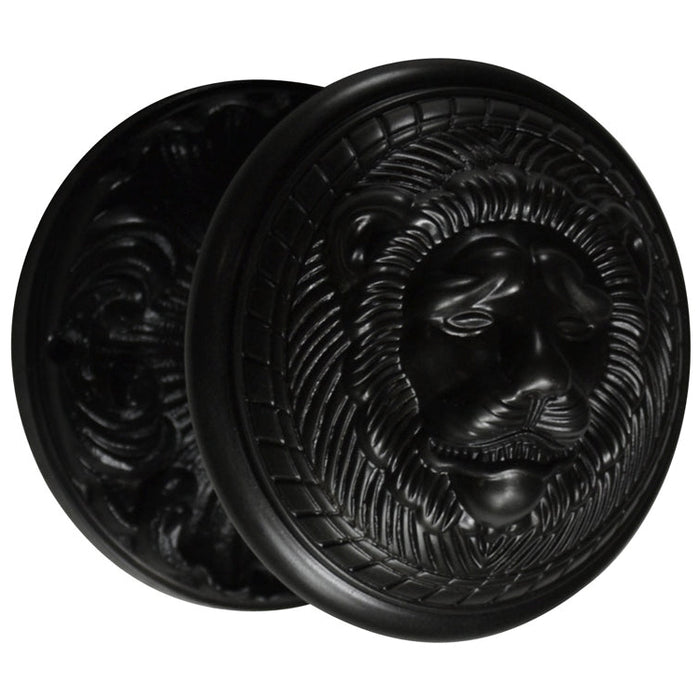 Romanesque Rosette Door Set with Lion Door Knobs (Several Finishes Available)