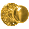 Romanesque Rosette Door Set with Round Brass Door Knobs (Several Finishes Available)