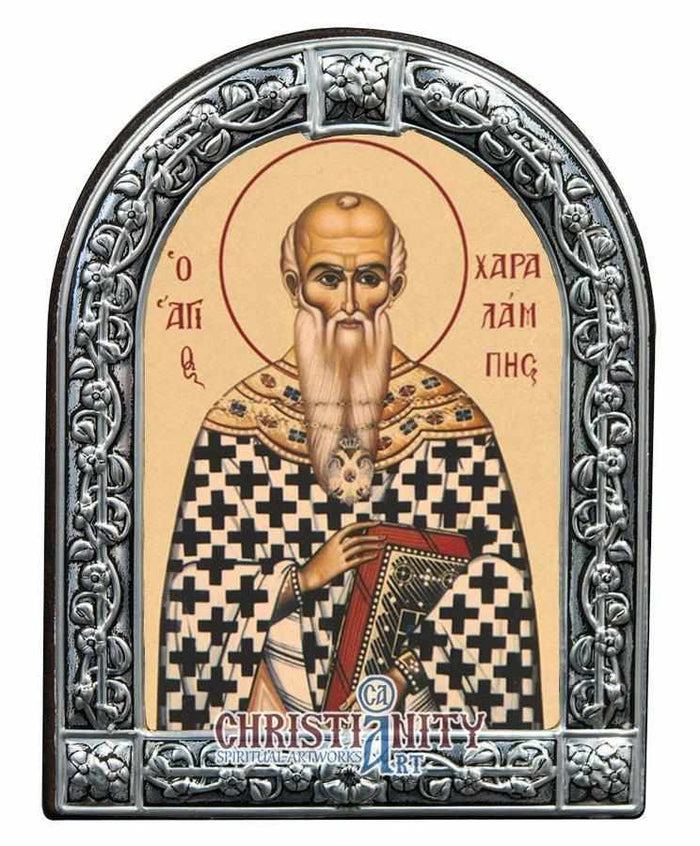 Saint Haralambos (Metallic icon - MC Series)-Christianity Art