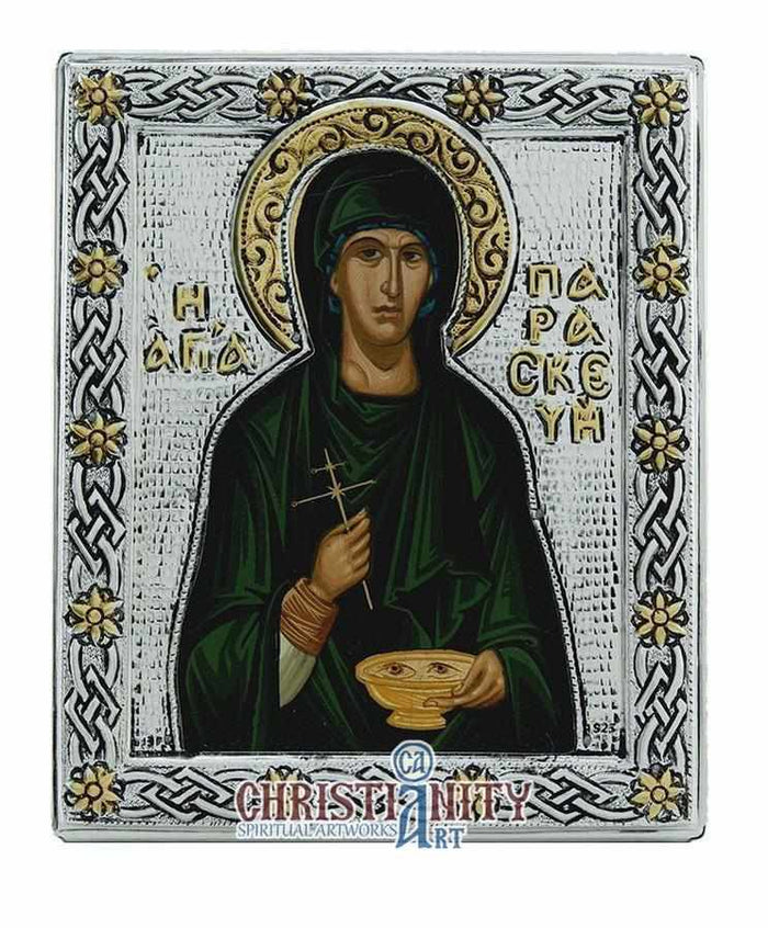 Saint Paraskevi (Silver icon - G Series)-Christianity Art