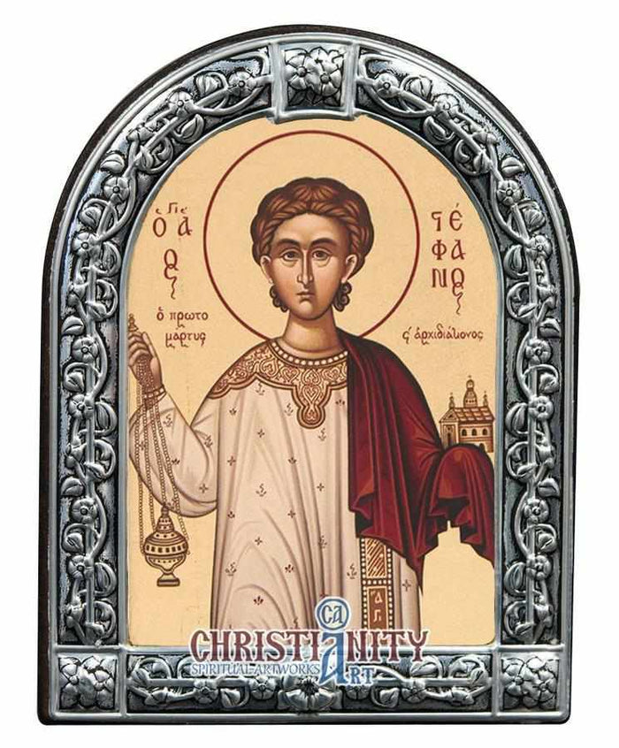 Saint Stefanos (Metallic icon - MC Series)-Christianity Art