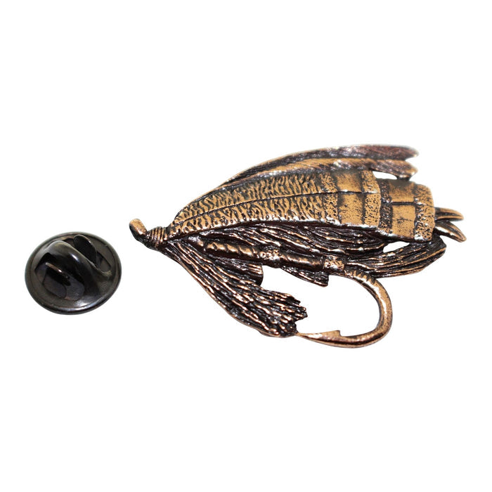 Salmon Fly Pin ~ Antiqued Copper ~ Lapel Pin ~ Sarah's Treats & Treasures