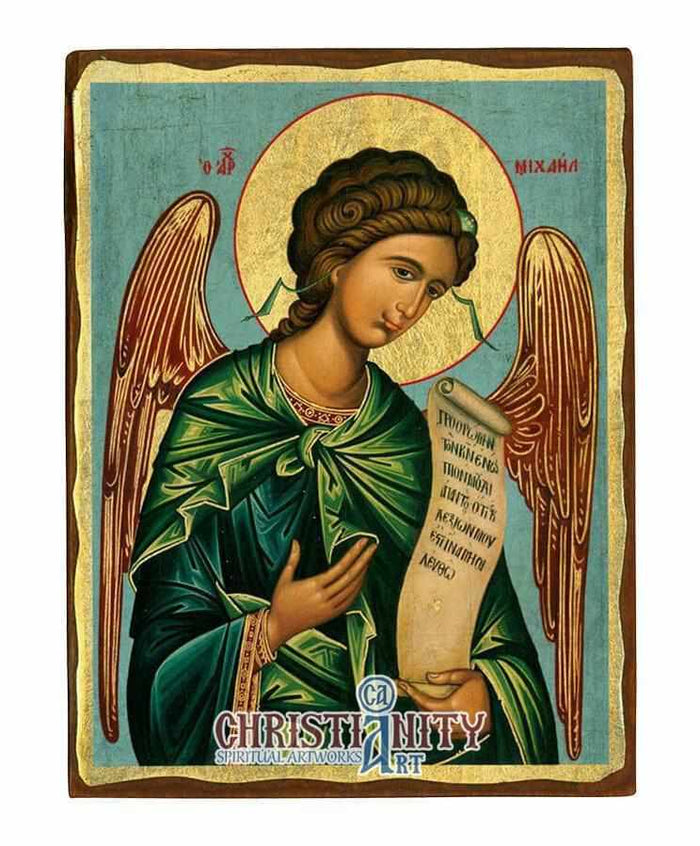 Set of 2 – Archangel Michael & Archangel Gabriel Orthodox Icons – Aged