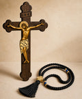 Set of 2 – Wooden Holy Cross & Mount Athos Prayer Rope