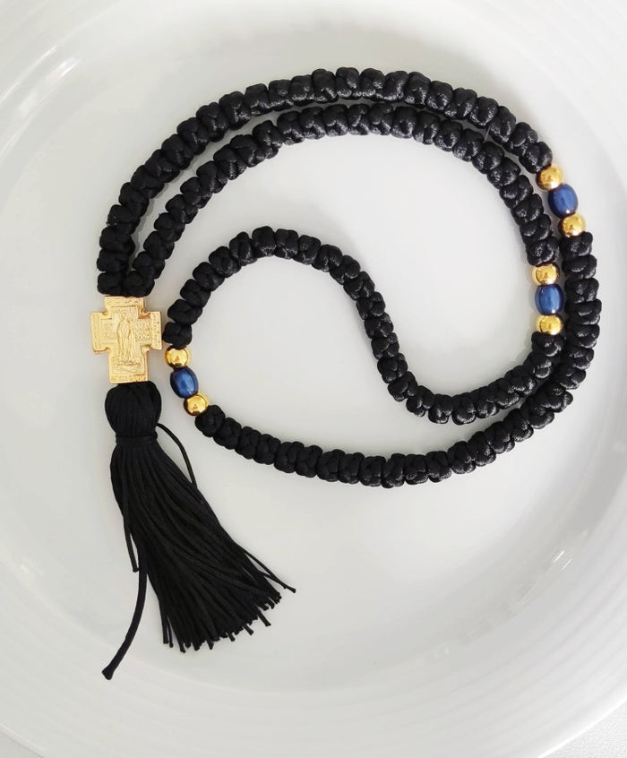 Set of 2 – Wooden Holy Cross & Mount Athos Prayer Rope