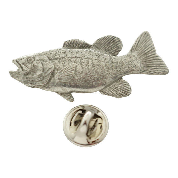 Smallmouth Bass Pin ~ Antiqued Pewter ~ Lapel Pin ~ Sarah's Treats & Treasures