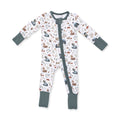 Southern Woodland Animals Green Convertible Romper
