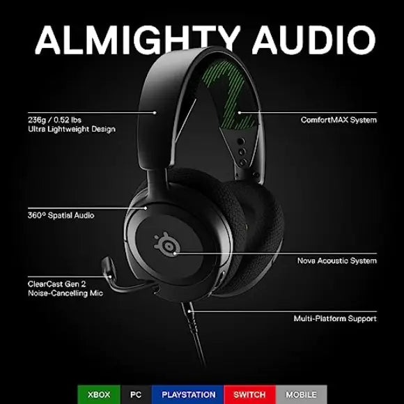 SteelSeries Arctis Nova 1X XBOX Wired Gaming Headset - Black (61616) - PakByte Computers