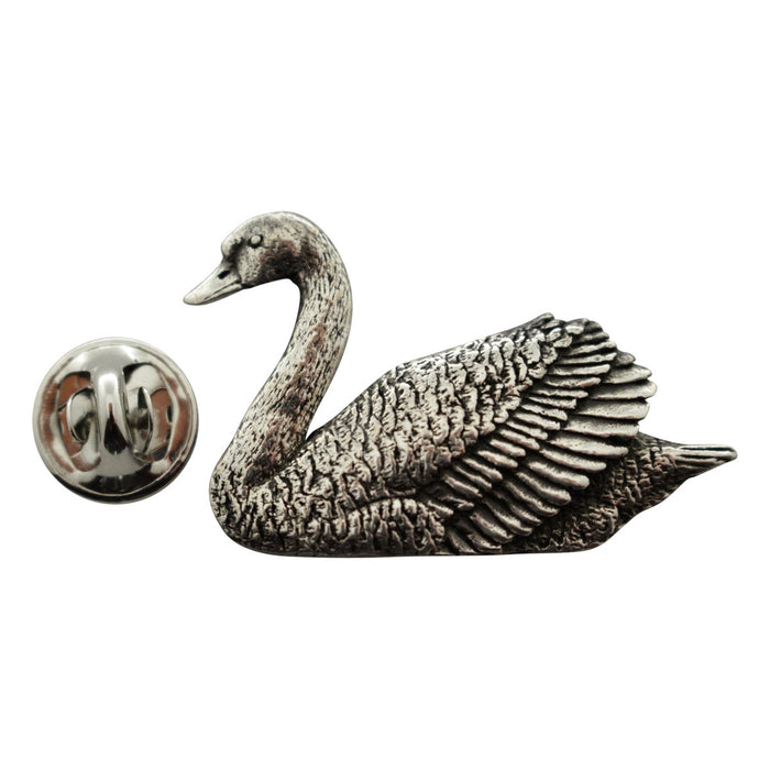 Swan Pin ~ Antiqued Pewter ~ Lapel Pin ~ Sarah's Treats & Treasures
