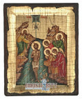 The Baptism of our Lord Jesus Christ (Engraved old - looking icon - S-EW Series)-Christianity Art