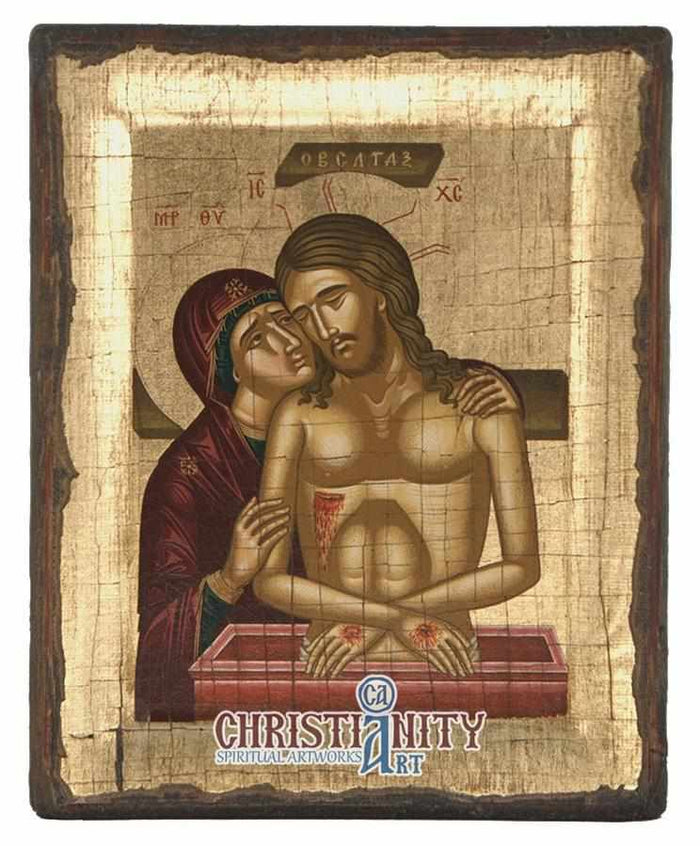 The Extreme Humility (Engraved old - looking icon - S-EW Series)-Christianity Art