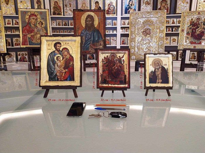 The Miracle of Agios Nicolaos (Engraved old - looking icon - S-EW Series)-Christianity Art