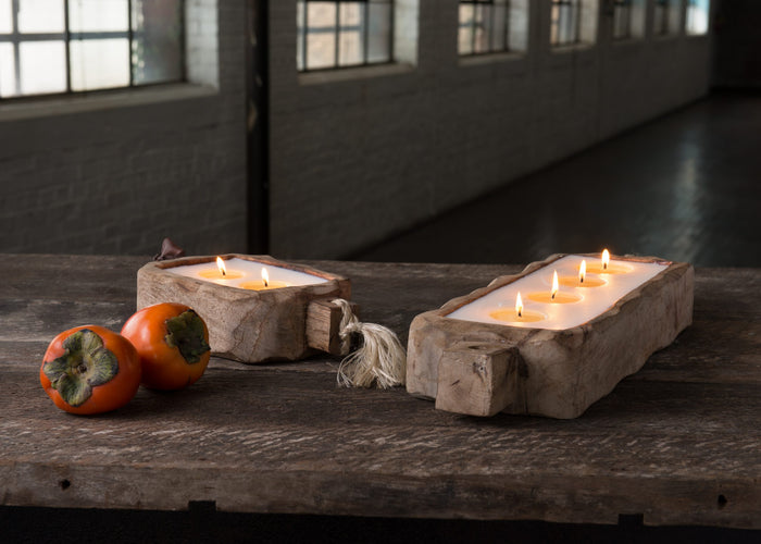 Tobacco Bark Driftwood Candle - 2 Sizes