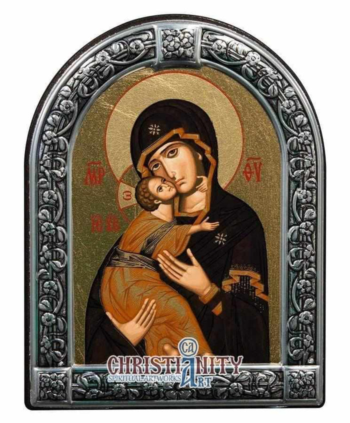 Virgin Mary of Vladimir (Metallic icon - MC Series)-Christianity Art