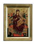Virgin Mary Pantanassa - Wooden icon in canvas with gold background on carved wood - Mount Athos