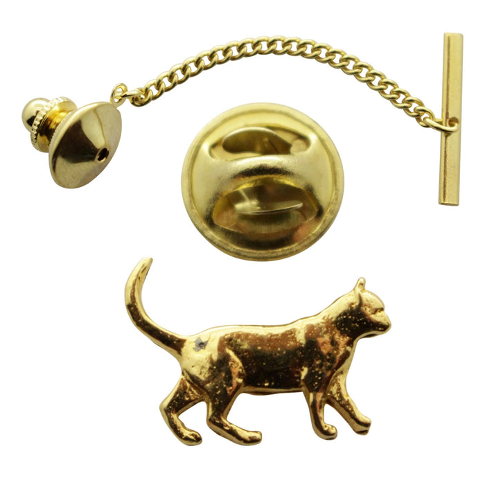 Walking Cat Tie Tack ~ 24K Gold ~ Tie Tack or Pin ~ 24K Gold Tie Tack or Pin ~ Sarah's Treats & Treasures