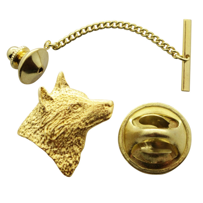 Wolf Head Facing Right Tie Tack ~ 24K Gold ~ Tie Tack or Pin ~ Sarah's Treats & Treasures