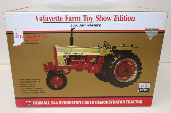 #ZJD1669 1/16 Farmall 544 Hydrostatic Gold Demonstrator Tractor, 2011 Lafayette Farm Toy Show Edition